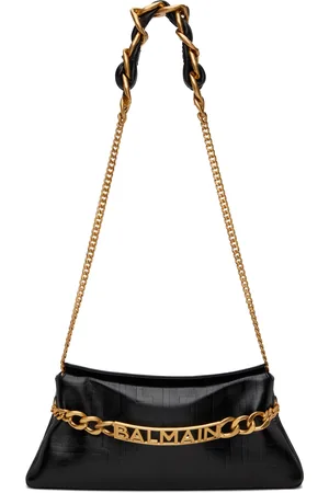 Balmain Black 1945 Soft Clutch Bag