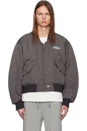 C2H4 Gray Aviation Bomber Jacket