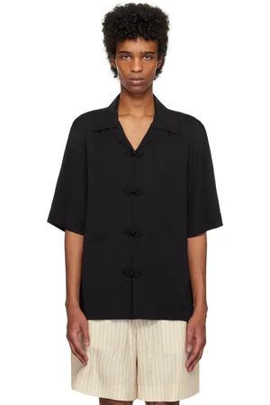 Rohe Black Knotted Button Short Sleeve Shirt