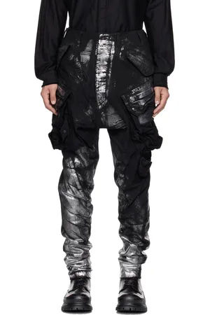 JULIUS Black Gasmask Cargo Pants