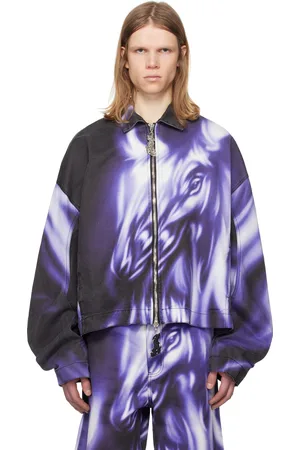 Gerrit Jacob Purple Printed Denim Jacket
