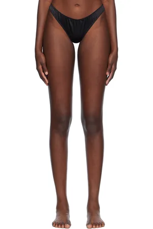 FLEUR DU MAL Black Luxe Thong