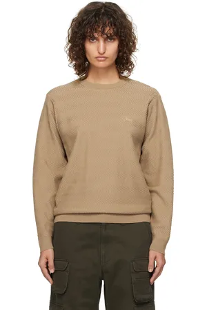 DIME Beige Wave Cable Knit Sweater