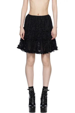 Anna Sui Shadow Blossom Tiered Petticoat Miniskirt