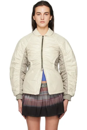 Andersson Bell Off-White Luna Back-Corset Bomber Jacket