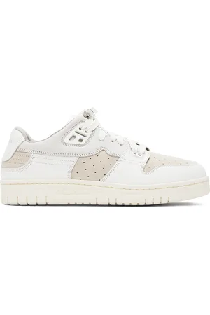 Acne Studios White & Beige Low Top Leather Sneakers