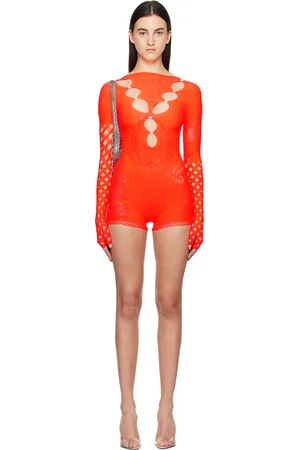 Poster Girl Orange Rhinestoned Janice Jumpsuit