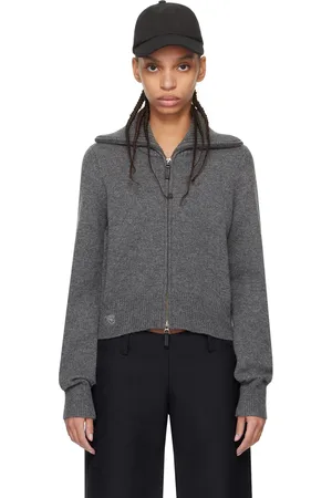 Fax Copy Express Gray Zip Sweater