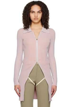 Paris Georgia Gray & Pink Zip-Up Polo