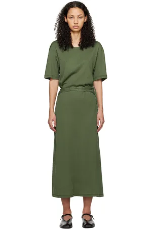 LEMAIRE Green Belted Midi Dress