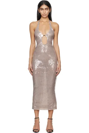 16Arlington Beige Sola Midi Dress