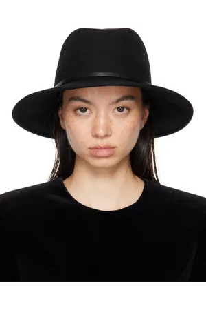 VALENTINO GARAVANI Black VLogo Wool & Calf Fedora