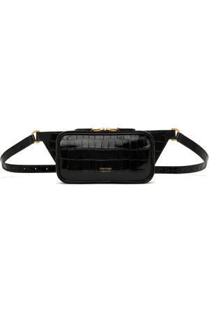 Tom Ford Glossy Printed Croc Small Zip Belt Bag