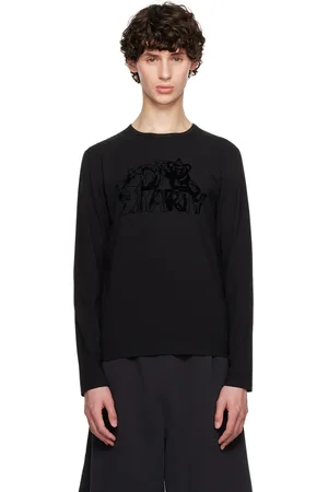 Maison Margiela Black Flocked Long Sleeve T-Shirt