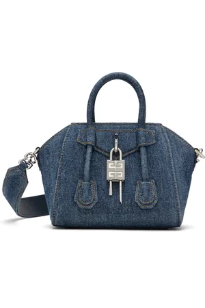 Givenchy Blue Denim Antigona Lock Toy Bag