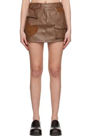 Andersson Bell Eyelet Faux-Leather Miniskirt