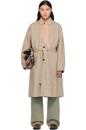 Acne Studios Beige Houndstooth Coat