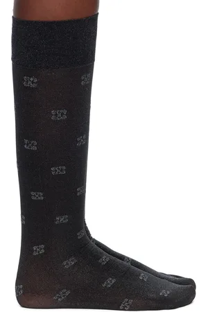 Ganni Black Glitter Butterfly Lace Socks