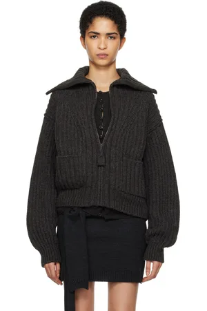 LEMAIRE Brown Trucker Collar Zipped Cardigan