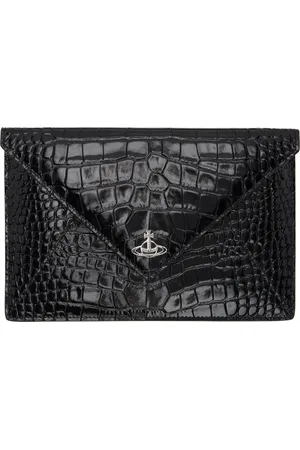 Vivienne Westwood Black Crocodile Envelope Clutch