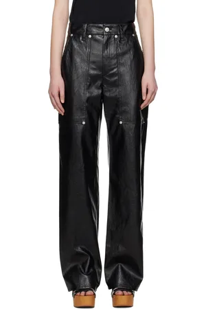 Isabel Marant Black Ariete Faux-Leather Trousers