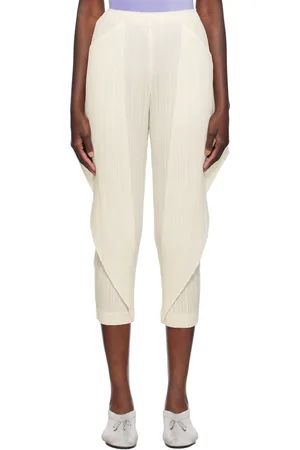 PLEATS PLEASE ISSEY MIYAKE Off-White Thicker Bottoms 1 Trousers