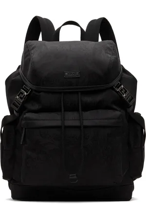 VERSACE Black Neo Nylon Jacquard Backpack