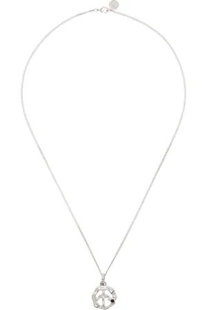 Palm Angels Silver Melted Peace Charm Necklace