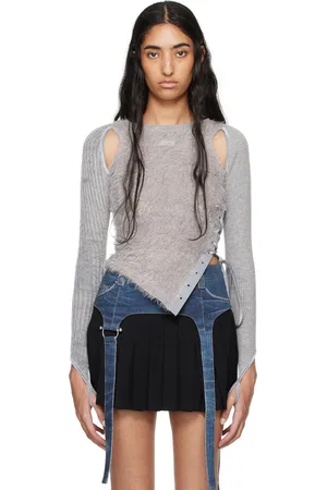 Andersson Bell Gray Hairy Cutout Sweater