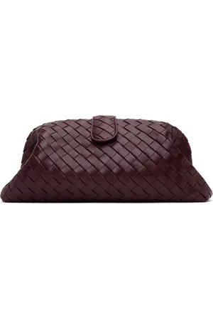Bottega Veneta Burgundy Lauren 1980 Maxi Clutch