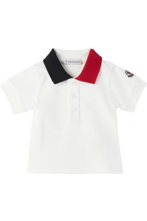 Moncler Baby White Logo Patch Polo