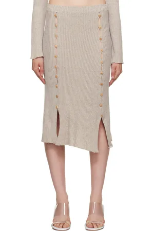 Baserange Beige Birgi Midi Skirt