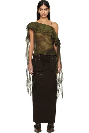 BLUMARINE Green Asymmetric Blouse