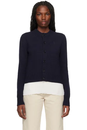 Ami Navy Cashmere Ami de Coeur Cardigan