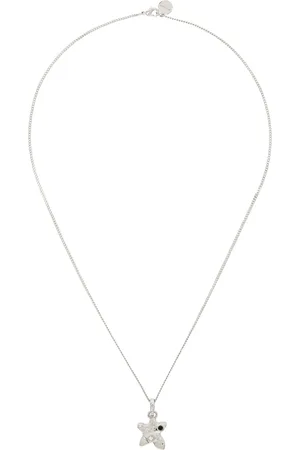 Palm Angels Silver Melted Star Charm Necklace
