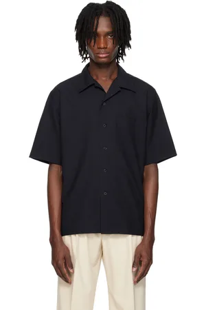 Auralee Navy Super Fine Tropical Wool Shirt