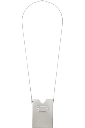 Rick Owens Silver Porterville Cardholder Charm Necklace