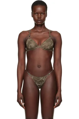 Diesel Khaki Savage X Fenty Edition Camo-Lace-Plunge Bra