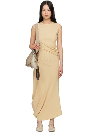 LEMAIRE Yellow Twisted Midi Dress