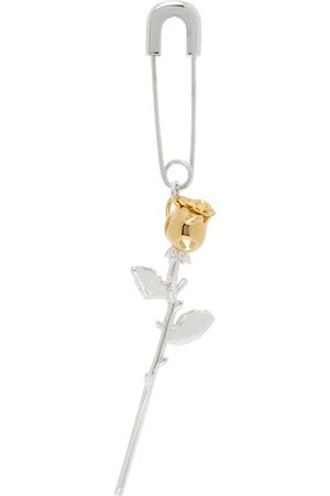 AMBUSH Silver & Gold Rose Charm Single Earring