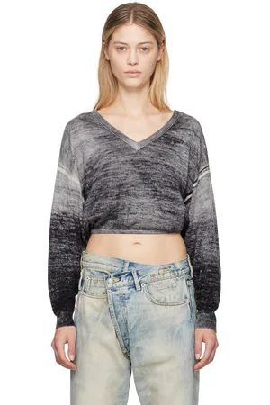 R13 Gray Gathered Hem Sweater