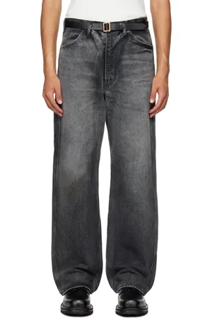 Auralee Black Selvedge Faded Heavy Painter Jeans