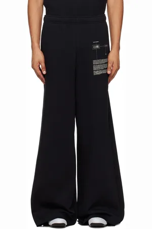 Maison Margiela Black Printed-Logo Sweatpants