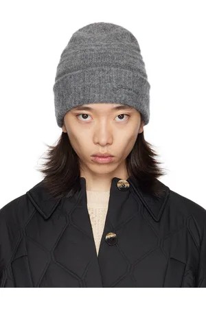 Ganni Gray Soft Wool Beanie