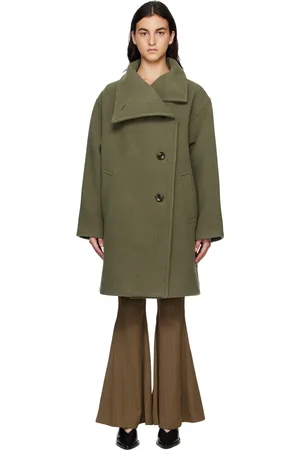Acne Studios Green Funnel Neck Coat