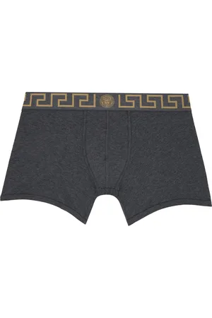 VERSACE Two-Pack Black & Gray Greca Border Boxer Briefs