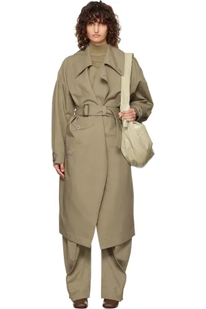 LEMAIRE Khaki Water-Repellent Trench Coat