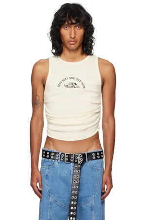 ACHILLES ION GABRIEL Off-White Tye Wrinkle Tank Top