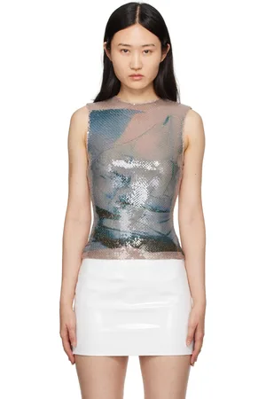 16Arlington Blue & Taupe Nage Tank Top
