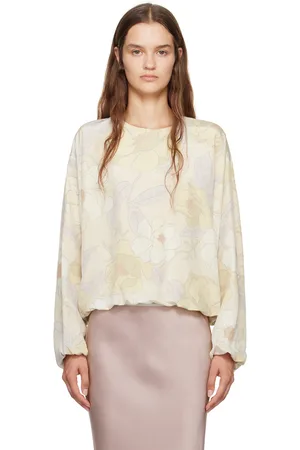 DRIES VAN NOTEN Beige Silk Cocoon Blouse